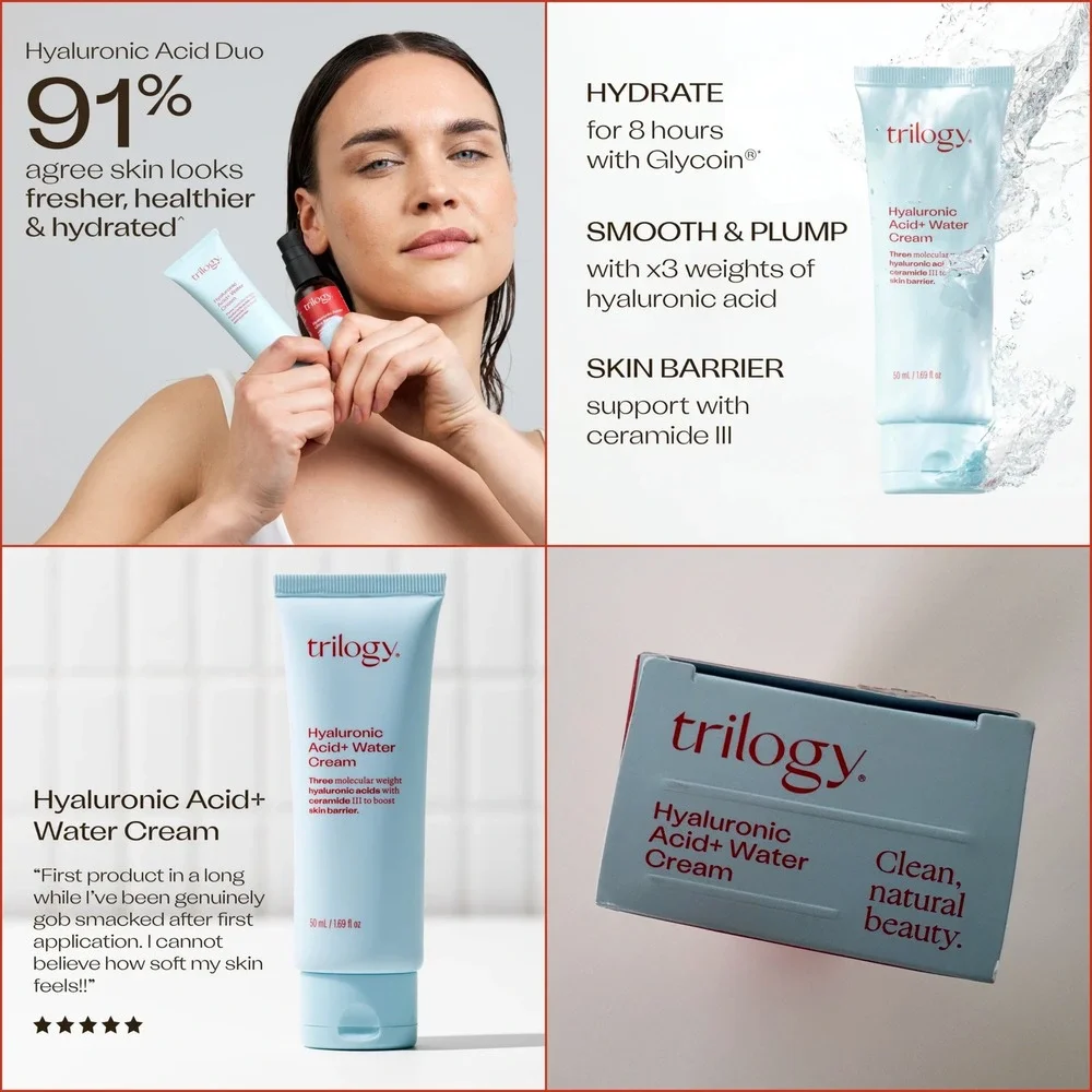 Trilogy Hyaluronic Acid+ Water Cream Advanced Hydration Lightweight‎ Moisturizer